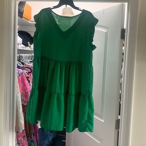 Emerald green midi dress